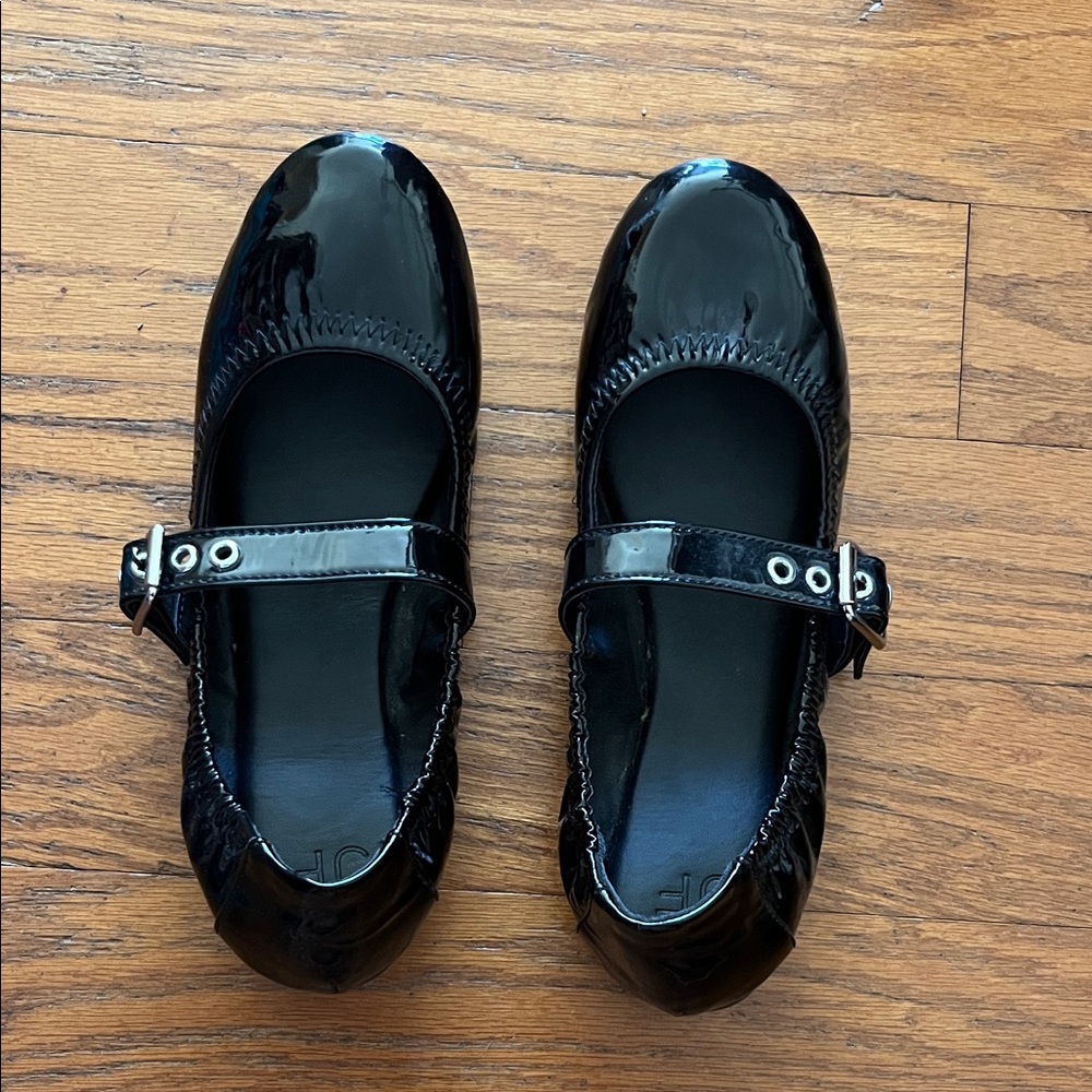 JustFab Black Patent Leather Flats